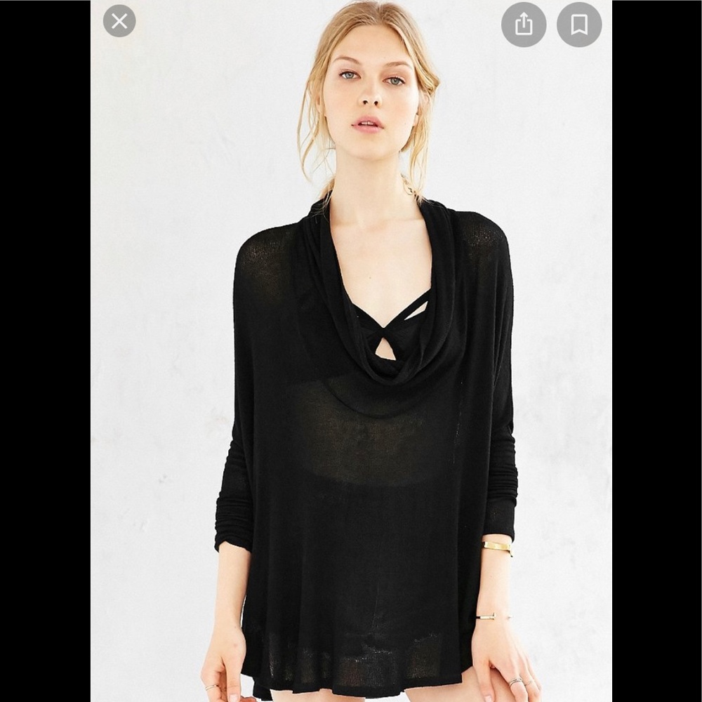 Silence + Noise Black Lisa Cowl Neck Sweater